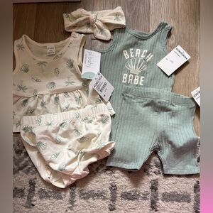 NWT PL 5 pc Beach Babe Baby Outfit Set